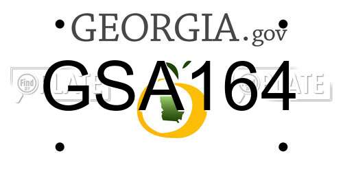 GSA164 Georgia License Plate