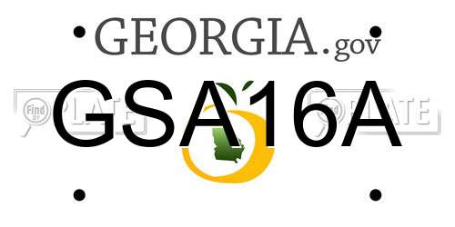 GSA16A Georgia License Plate