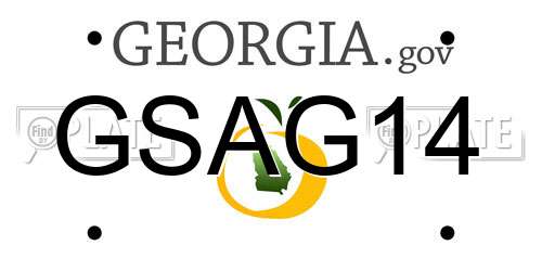 GSAG14 Georgia License Plate