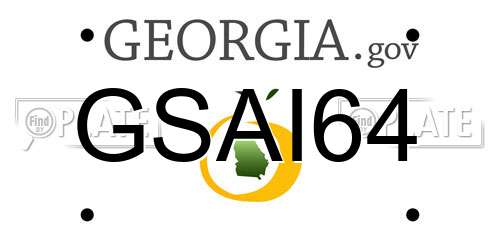GSAI64 Georgia License Plate