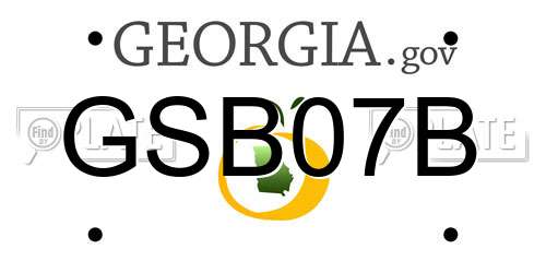 GSB07B Georgia License Plate