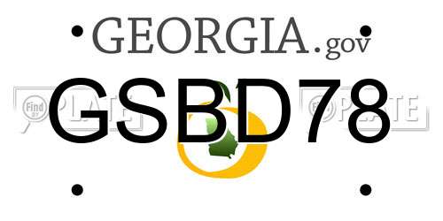 GSBD78 Georgia License Plate