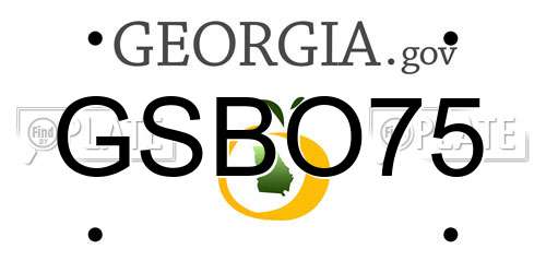 GSBO75 Georgia License Plate