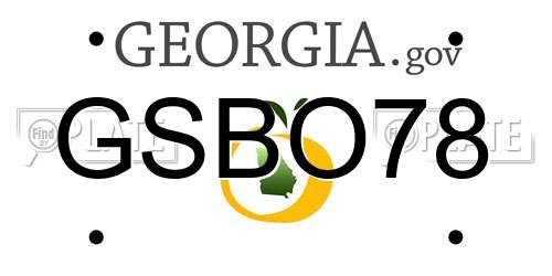GSBO78 Georgia License Plate