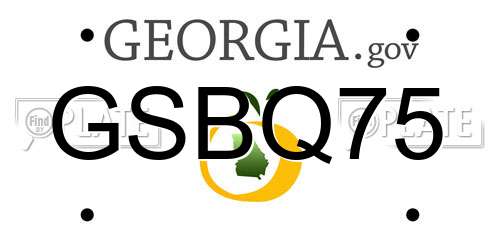 GSBQ75 Georgia License Plate