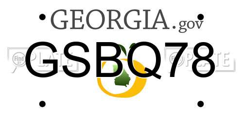 GSBQ78 Georgia License Plate