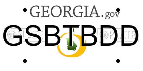 GSBTBDD Georgia License Plate