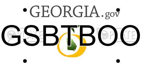 GSBTBOO Georgia License Plate
