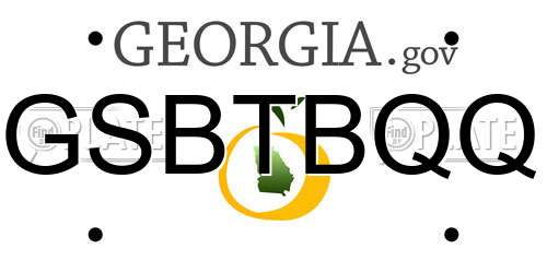 GSBTBQQ Georgia License Plate