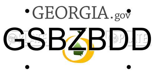 GSBZBDD Georgia License Plate