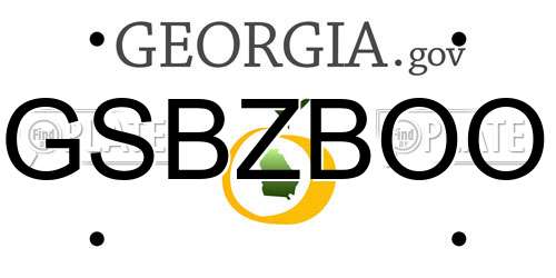 GSBZBOO Georgia License Plate