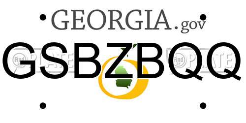 GSBZBQQ Georgia License Plate