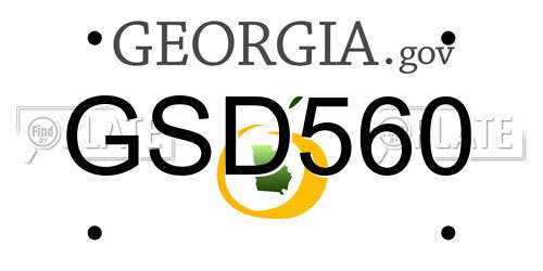 GSD560 Georgia License Plate