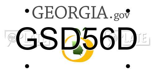 GSD56D Georgia License Plate