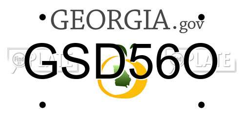 GSD56O Georgia License Plate