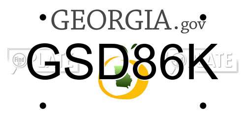 GSD86K Georgia License Plate