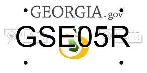 GSE05R Georgia License Plate