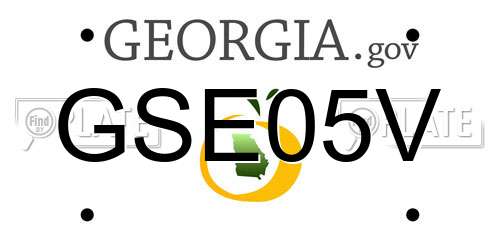 GSE05V Georgia License Plate