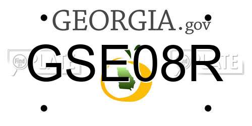 GSE08R Georgia License Plate