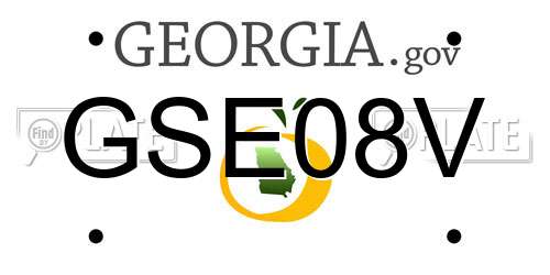 GSE08V Georgia License Plate