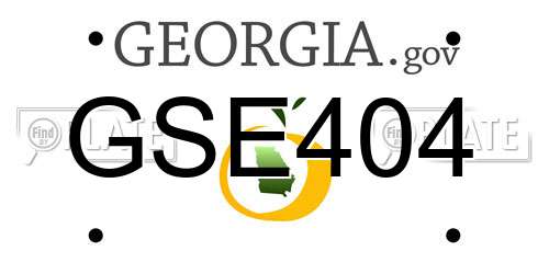 GSE404 Georgia License Plate