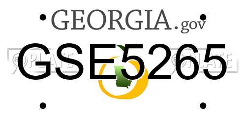 GSE5265 Georgia License Plate
