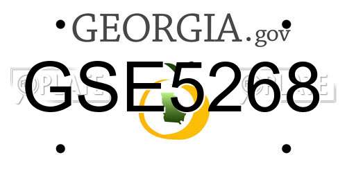 GSE5268 Georgia License Plate