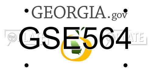 GSE564 Georgia License Plate