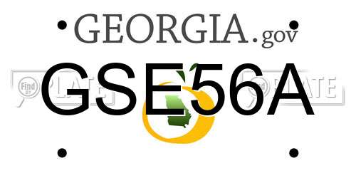 GSE56A Georgia License Plate