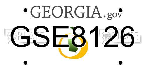 GSE8126 Georgia License Plate