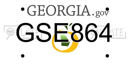 GSE864 Georgia License Plate
