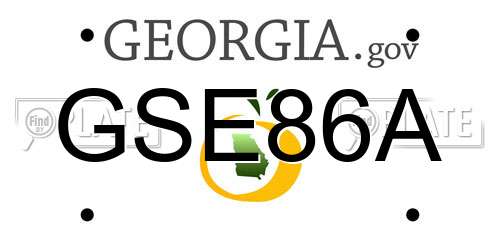GSE86A Georgia License Plate