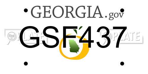 GSF437 Georgia License Plate