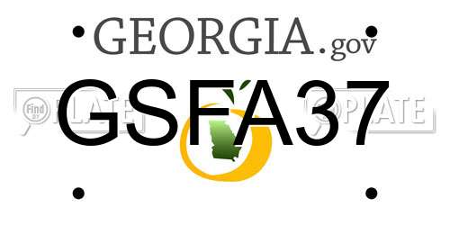 GSFA37 Georgia License Plate