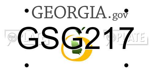 GSG217 Georgia License Plate