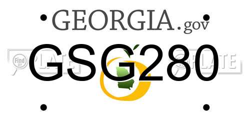 GSG280 Georgia License Plate