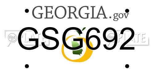 GSG692 Georgia License Plate