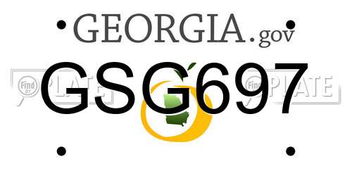 GSG697 Georgia License Plate