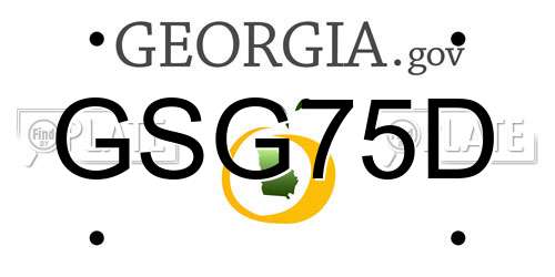 GSG75D Georgia License Plate