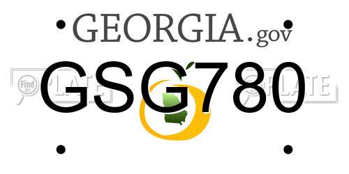 GSG780 Georgia License Plate