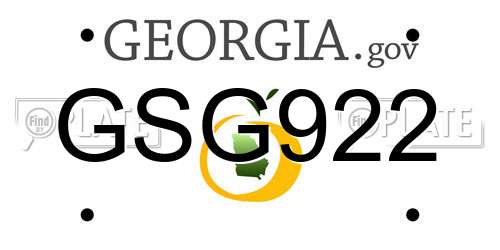GSG922 Georgia License Plate