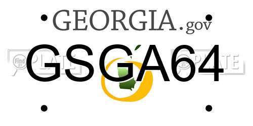 GSGA64 Georgia License Plate