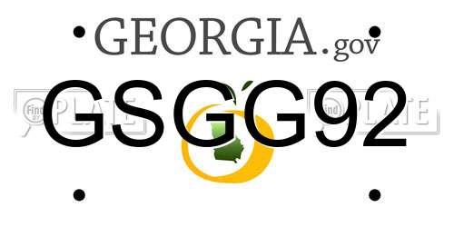 GSGG92 Georgia License Plate