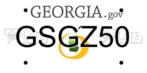 GSGZ50 Georgia License Plate