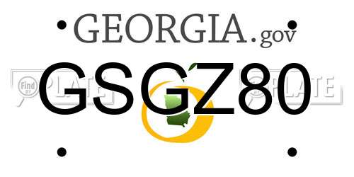 GSGZ80 Georgia License Plate