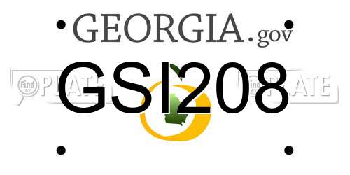 GSI208 Georgia License Plate