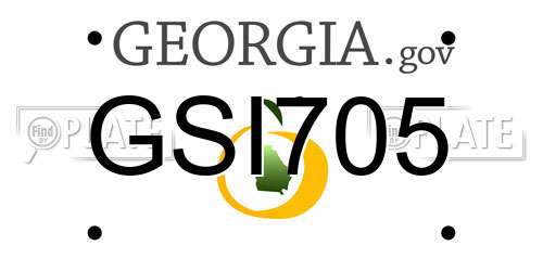 GSI705 Georgia License Plate