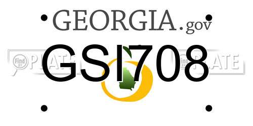 GSI708 Georgia License Plate