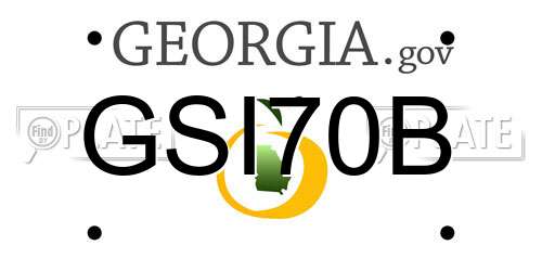GSI70B Georgia License Plate