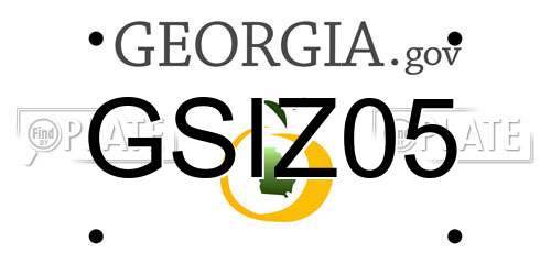 GSIZ05 Georgia License Plate